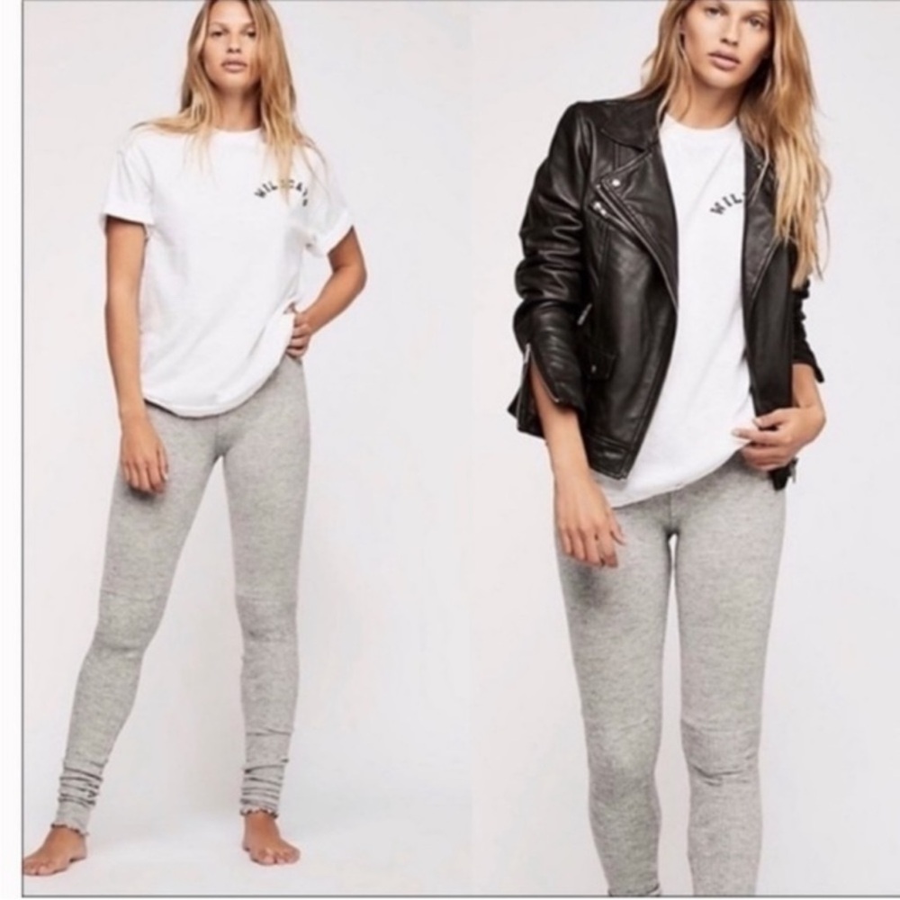 Free People Intimately Free Grey Knit Sweater Ribbed Leggings Size Small